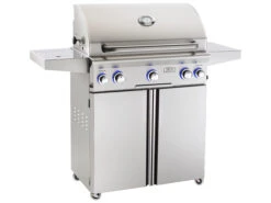 AOG L Series Portable 30'' On Cart BBQ Grill With Rotisserie Back Burner & Side Burner