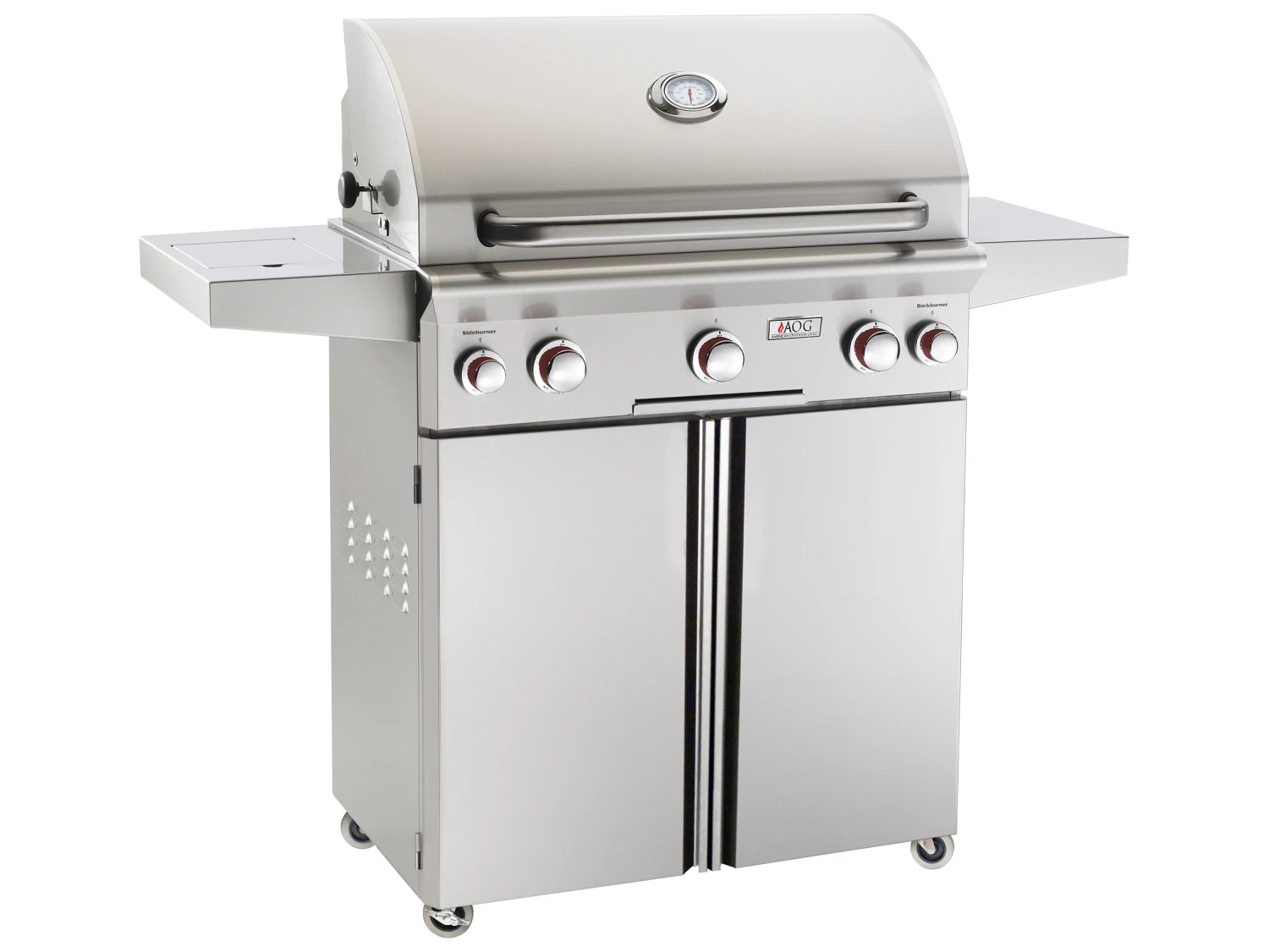 AOG T Series Portable 30'' On Cart BBQ Grill With Rotisserie Back Burner & Side Burner 1 AOG T Series Portable 30'' On Cart BBQ Grill With Rotisserie Back Burner & Side Burner