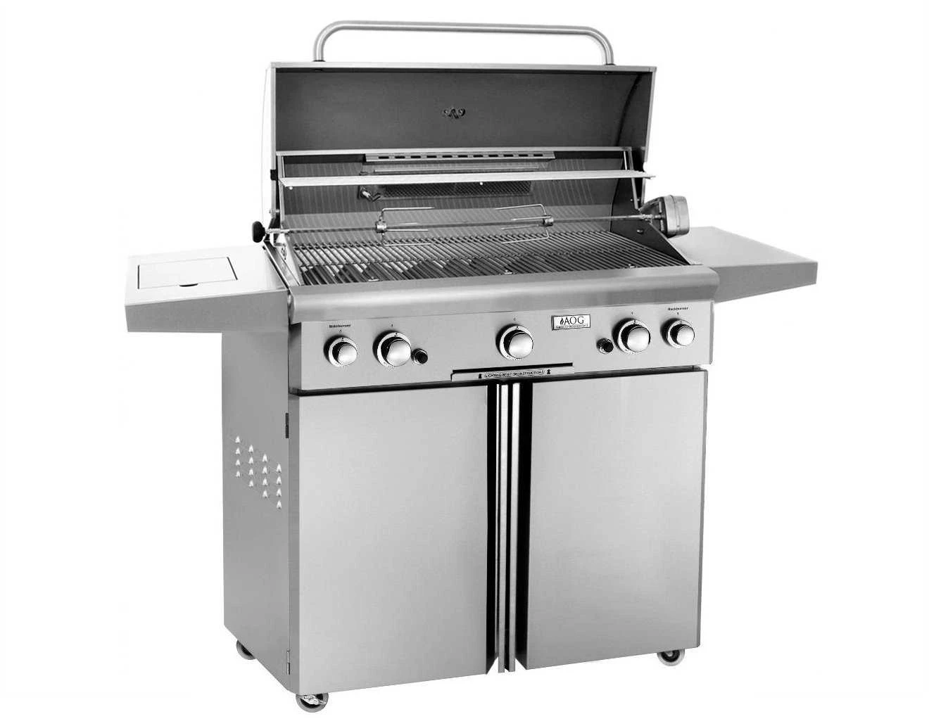 AOG L Series Portable 36'' On Cart BBQ Grill With Rotisserie Back Burner & Side Burner 2 AOG L Series Portable 36'' On Cart BBQ Grill With Rotisserie Back Burner & Side Burner - Image 2