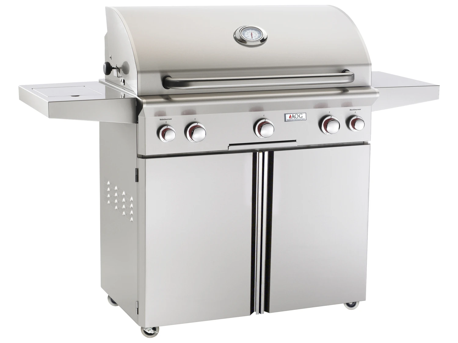 AOG T Series Portable 36'' On Cart BBQ Grill With Rotisserie Back Burner & Side Burner 1 AOG T Series Portable 36'' On Cart BBQ Grill With Rotisserie Back Burner & Side Burner