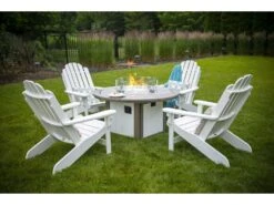 Breezesta Elementz Recycled Plastic 48'' Round Chat Height Fire Pit Table
