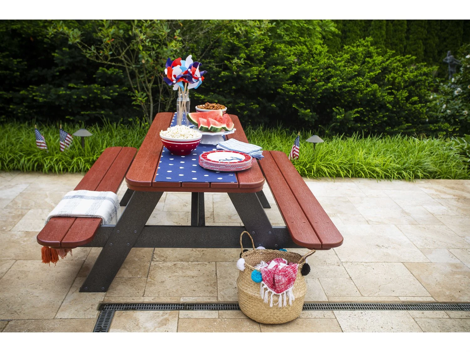 Breezesta Basics Recycled Plastic 6' Picnic Table 2 Breezesta Basics Recycled Plastic 6' Picnic Table - Image 2