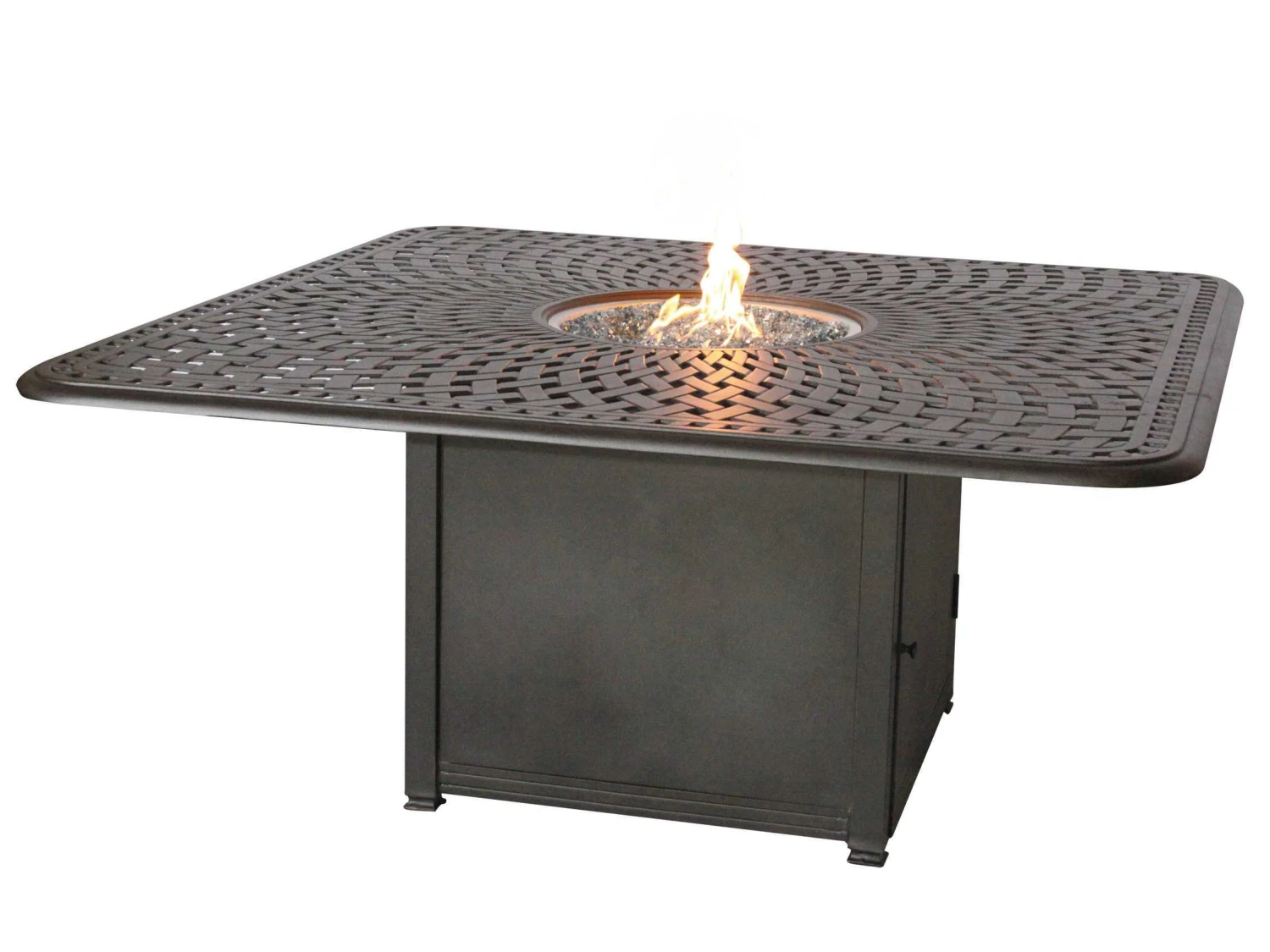 Darlee Outdoor Living Series 60 Antique Bronze Cast Aluminum 64 Square Dining Height Propane Fire Pit Table 3 Darlee Outdoor Living Series 60 Antique Bronze Cast Aluminum 64 Square Dining Height Propane Fire Pit Table - Image 3
