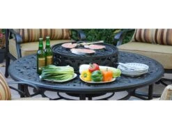 Darlee Series 80 52-Inch Cast Aluminum Wood Burning Fire Pit Chat Table With Ice Bucket -Patio Vibe Store DADL80QB3 zm