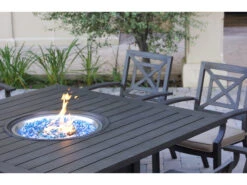 Darlee Outdoor Living Brooklyn Aluminum Multibrown 60'' Square Propane Dining Fire Pit Table -Patio Vibe Store DAN27GW5 zm