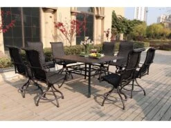 Darlee Outdoor Living Series 88 Cast Aluminum Antique Bronze 60 Square Counter Height Dining Table