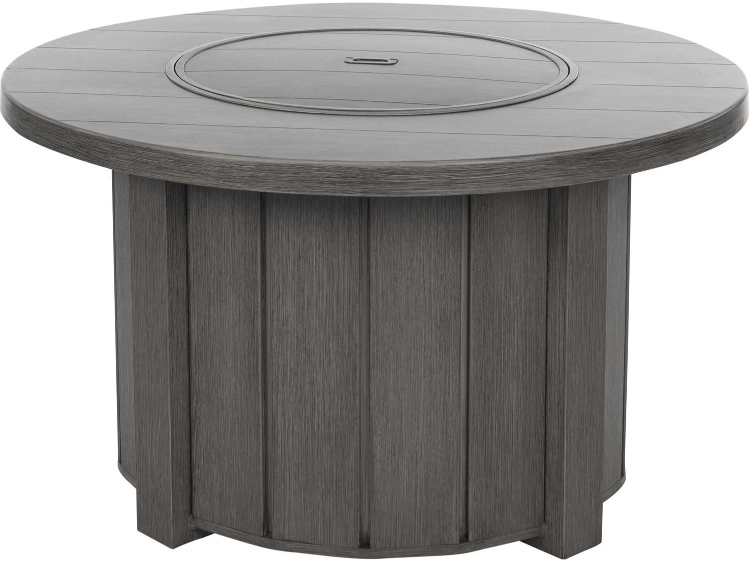 Ebel Trevi Aluminum 42'' Round Plank Top Fire Pit Table With Lid 3 Ebel Trevi Aluminum 42'' Round Plank Top Fire Pit Table With Lid - Image 3