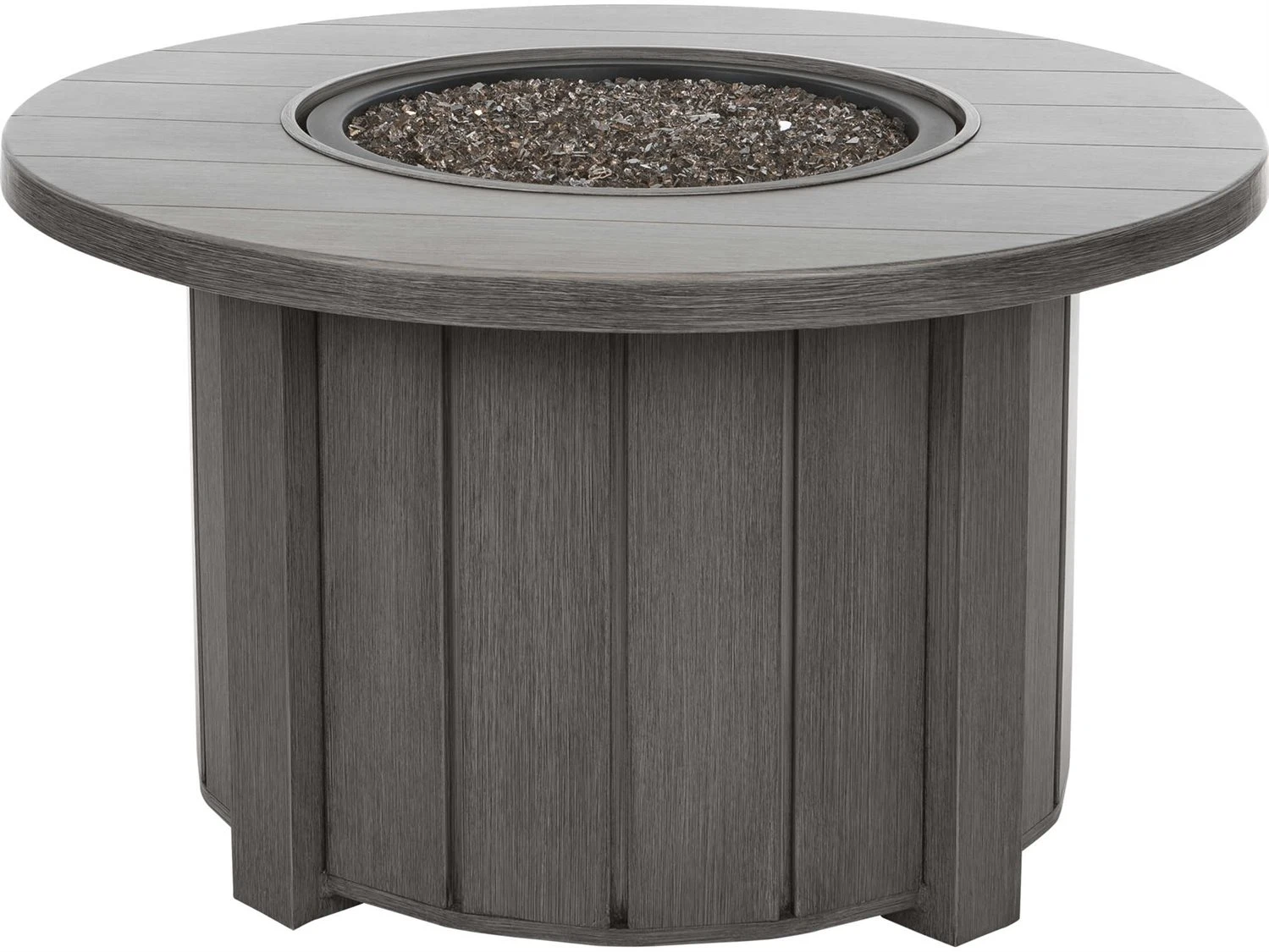 Ebel Trevi Aluminum 42'' Round Plank Top Fire Pit Table With Lid 4 Ebel Trevi Aluminum 42'' Round Plank Top Fire Pit Table With Lid - Image 4