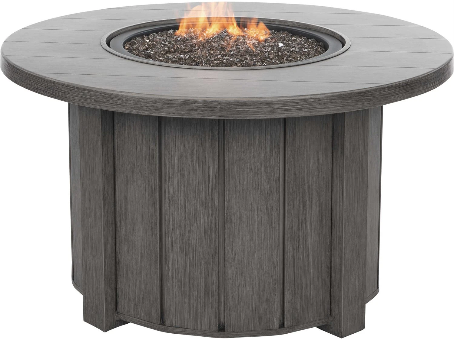 Ebel Trevi Aluminum 42'' Round Plank Top Fire Pit Table With Lid 5 Ebel Trevi Aluminum 42'' Round Plank Top Fire Pit Table With Lid - Image 5