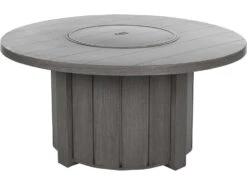 Ebel Trevi Aluminum 50'' Round Plank Top Fire Pit Table With Lid -Patio Vibe Store EBL9751 zm