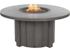 Ebel Trevi Aluminum 50'' Round Plank Top Fire Pit Table With Lid -Patio Vibe Store EBL9752 zm