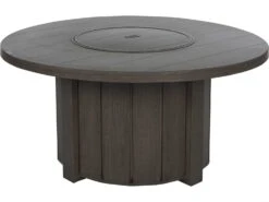 Ebel Trevi Aluminum 50'' Round Plank Top Fire Pit Table With Lid -Patio Vibe Store EBL9753 zm