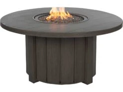Ebel Trevi Aluminum 50'' Round Plank Top Fire Pit Table With Lid -Patio Vibe Store EBL9754 zm