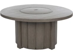 Ebel Trevi Aluminum 50'' Round Plank Top Fire Pit Table With Lid -Patio Vibe Store EBL9755 zm