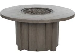 Ebel Trevi Aluminum 50'' Round Plank Top Fire Pit Table With Lid -Patio Vibe Store EBL9756 zm