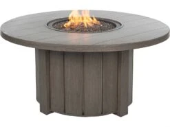 Ebel Trevi Aluminum 50'' Round Plank Top Fire Pit Table With Lid -Patio Vibe Store EBL9757 zm