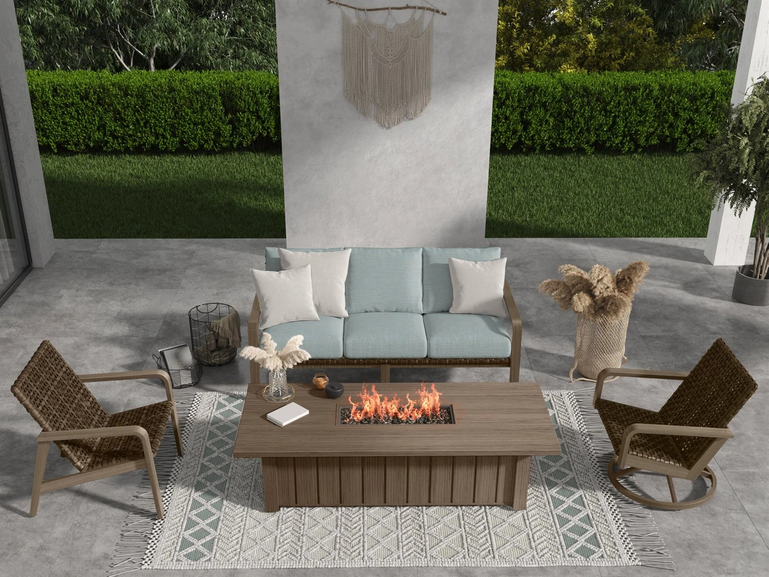 Ebel Trevi Aluminum 70''W X 32''D XL Rectangular Fire Pit With Lid 1 Ebel Trevi Aluminum 70''W X 32''D XL Rectangular Fire Pit With Lid