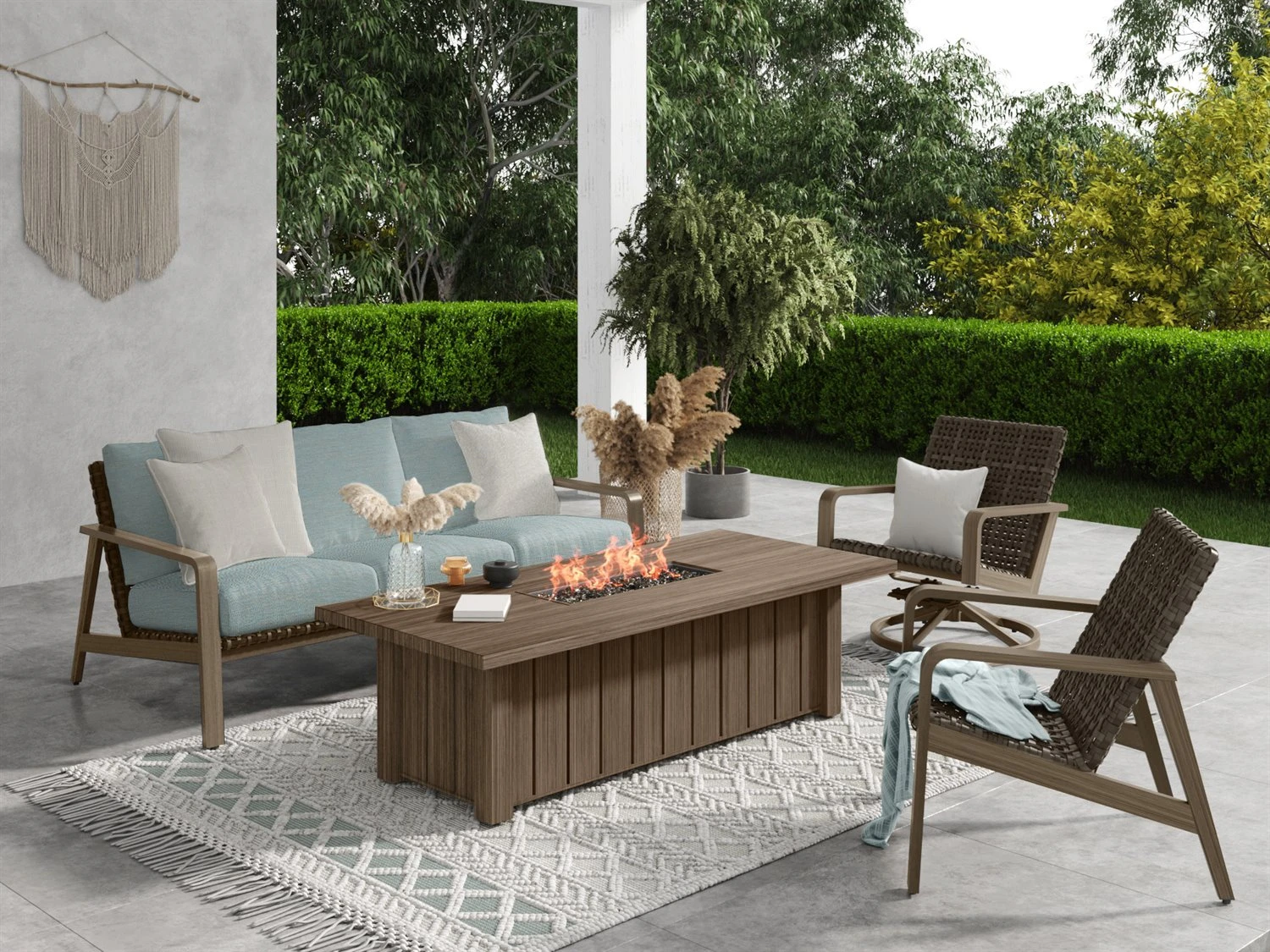 Ebel Trevi Aluminum 70''W X 32''D XL Rectangular Fire Pit With Lid 2 Ebel Trevi Aluminum 70''W X 32''D XL Rectangular Fire Pit With Lid - Image 2