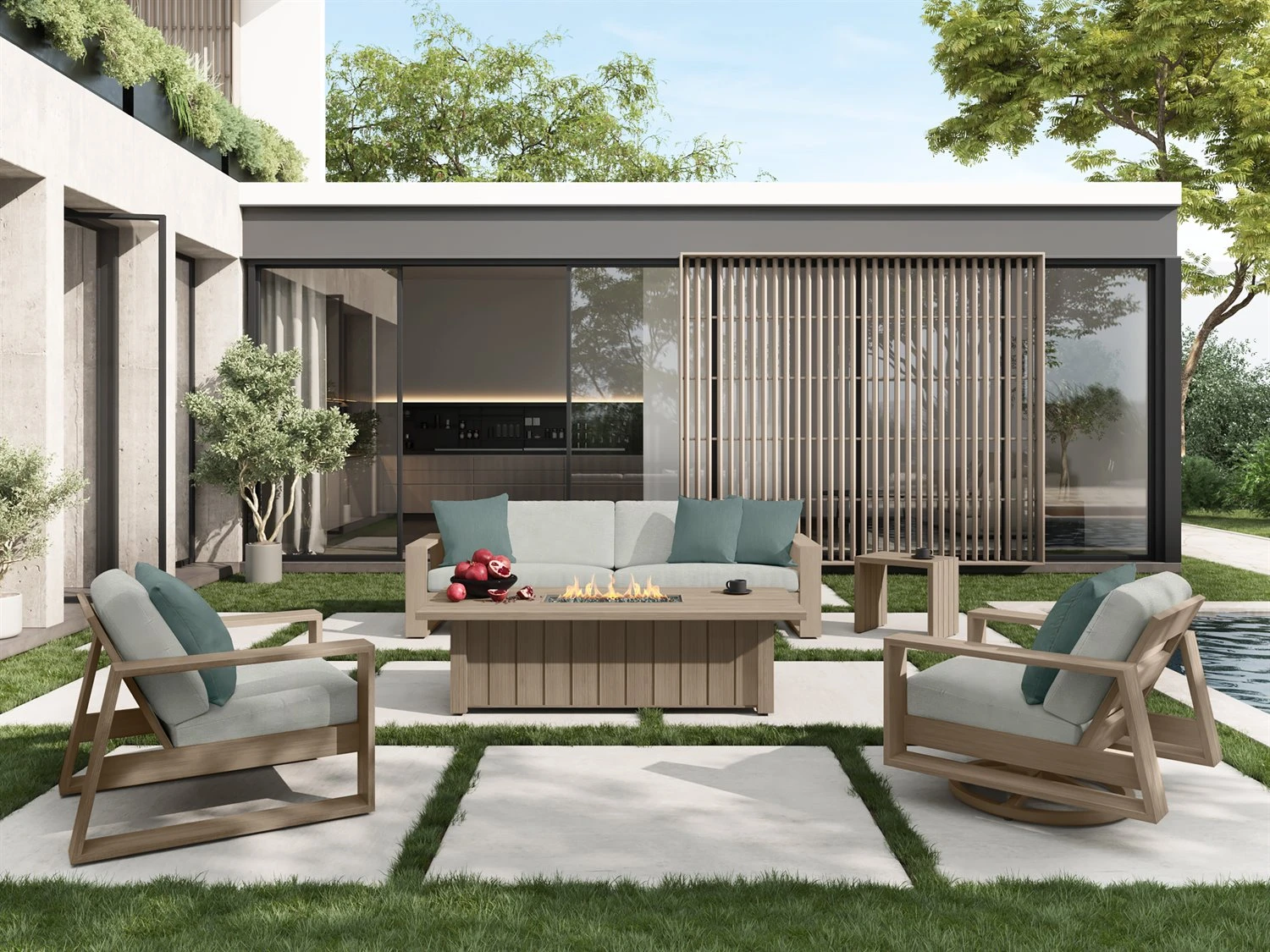 Ebel Trevi Aluminum 70''W X 32''D XL Rectangular Fire Pit With Lid 3 Ebel Trevi Aluminum 70''W X 32''D XL Rectangular Fire Pit With Lid - Image 3