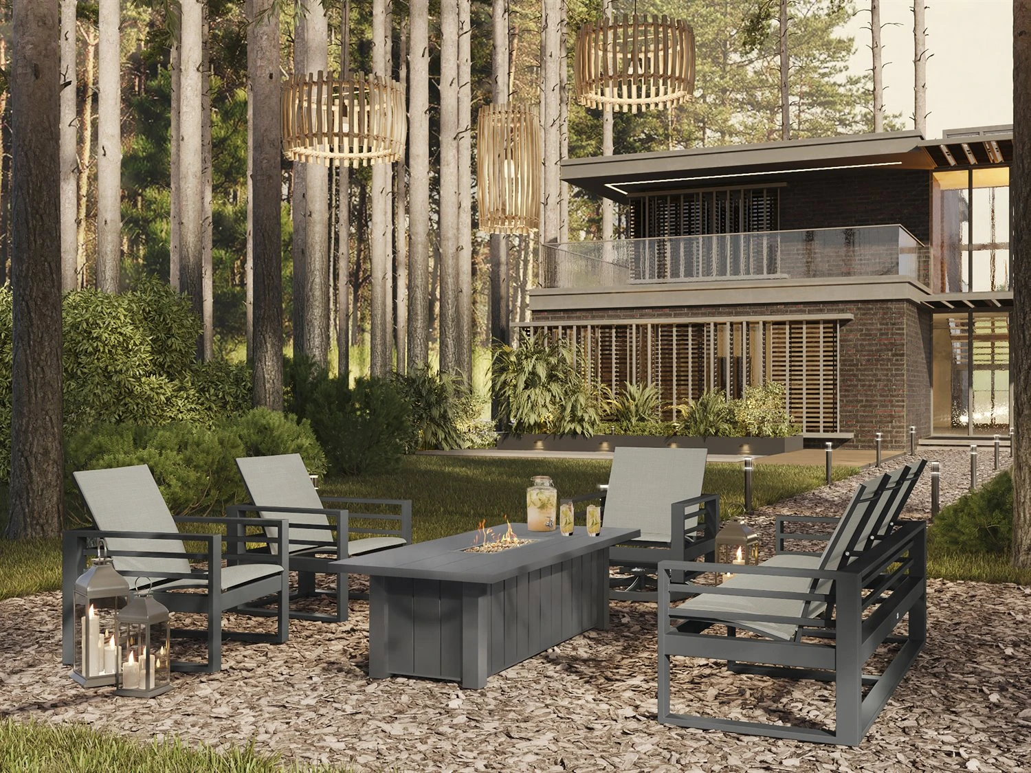 Ebel Trevi Aluminum 70''W X 32''D XL Rectangular Fire Pit With Lid 4 Ebel Trevi Aluminum 70''W X 32''D XL Rectangular Fire Pit With Lid - Image 4