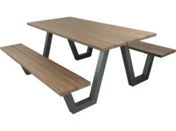 EMU Sid Aluminum Antique Iron 72''W X 30''D Rectangular Picnic Table 7 EMU Sid Aluminum Antique Iron 72''W X 30''D Rectangular Picnic Table -Patio Vibe Store EM18201 zm