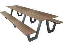 EMU Sid Aluminum Antique Iron 96'W X 32''D Rectangular Picnic Table