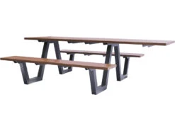 EMU SID Aluminum Antique Iron ADA 96''W X 70''D Rectangular Picnic Table