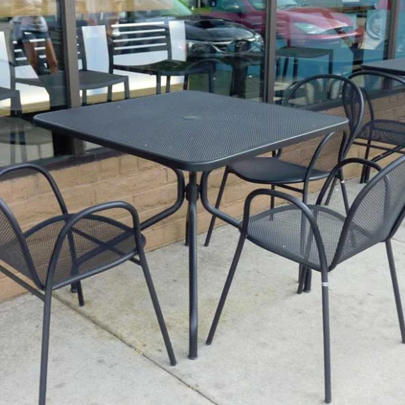 EMU Cambi Steel 36 Square Dining Table With Umbrella Hole 9 EMU Cambi Steel 36 Square Dining Table With Umbrella Hole - Image 9