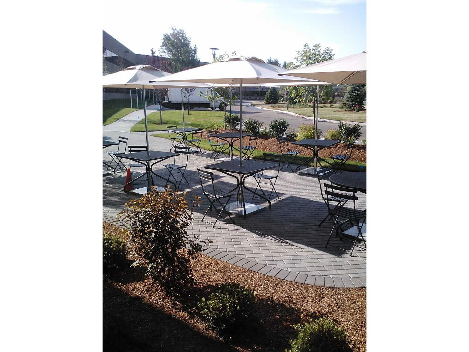 EMU Cambi Steel 36 Square Dining Table With Umbrella Hole 1 EMU Cambi Steel 36 Square Dining Table With Umbrella Hole