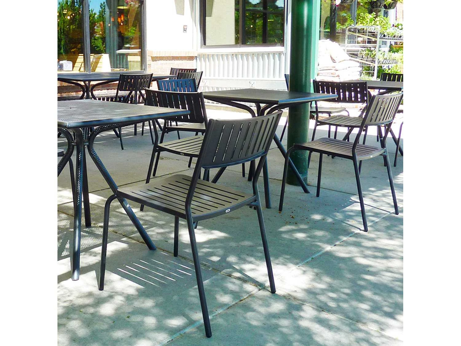 EMU Cambi Steel 36 Square Dining Table With Umbrella Hole 4 EMU Cambi Steel 36 Square Dining Table With Umbrella Hole - Image 4