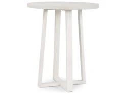 Four Hands Outdoor Constantine Natural White / Sand 30'' Resin Metal Stone Teak Round Counter Table