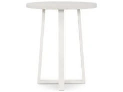 Four Hands Outdoor Constantine Natural White / Sand 30'' Resin Metal Stone Teak Round Counter Table -Patio Vibe Store FHO1078910044 zm