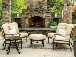 Gensun Grand Terrace Cast Aluminum 26'' Round End Table