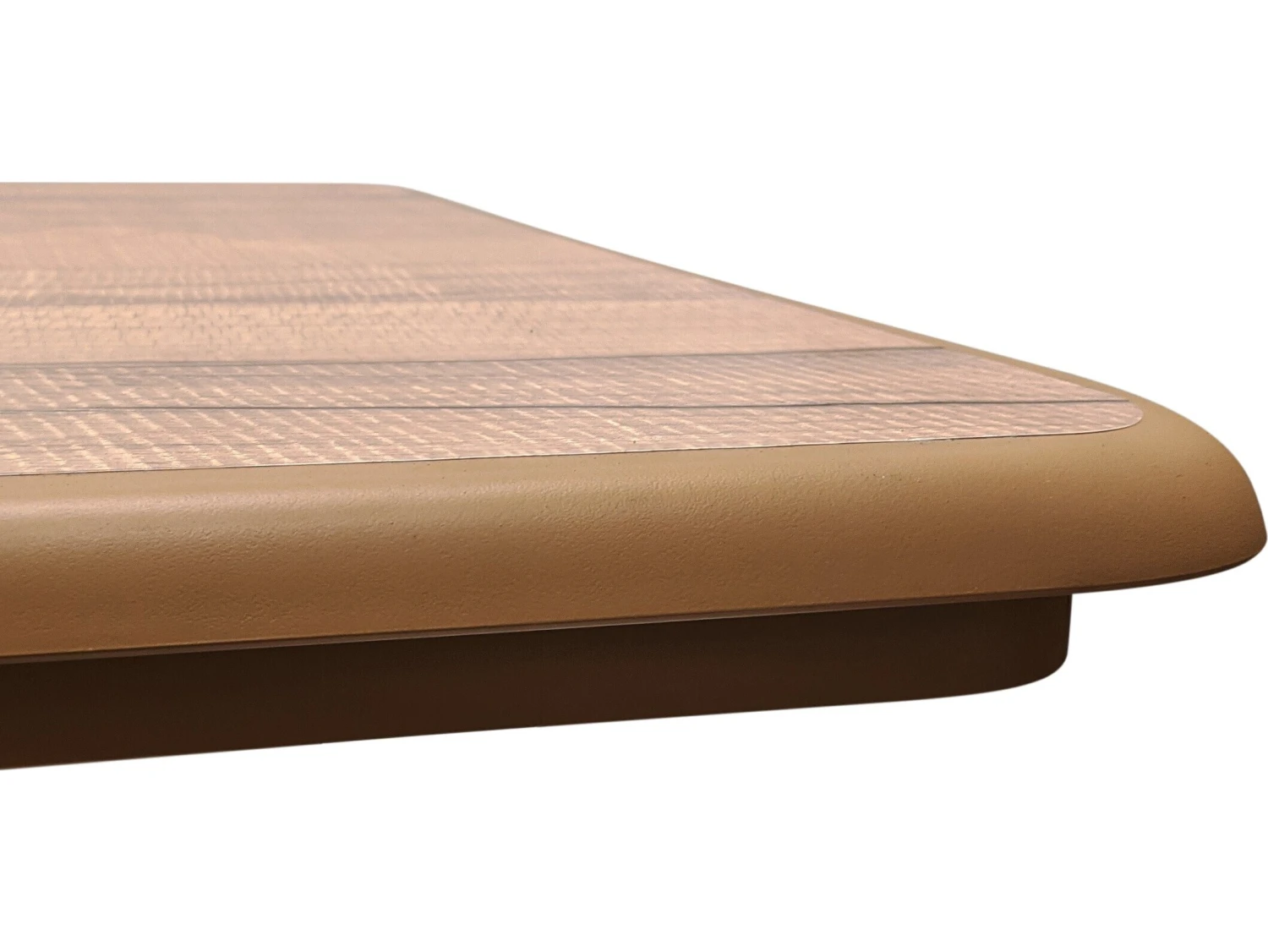 Grosfillex Aquaba Resin Sawcut/Teakwood 32'' Square Dining Table With Umbrella Hole 2 Grosfillex Aquaba Resin Sawcut/Teakwood 32'' Square Dining Table With Umbrella Hole - Image 2