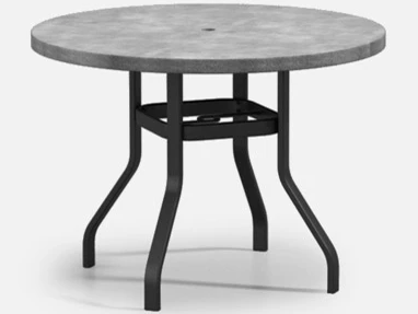 Homecrest Concrete Aluminum 48'' Round Counter Table With Umbrella Hole 1 Homecrest Concrete Aluminum 48'' Round Counter Table With Umbrella Hole