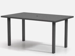 Homecrest Latitude Aluminum 67''W X 42''D Rectangular Counter Post Base Table With Umbrella Hole