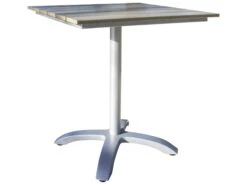 Patio Vibe Store 9 Hospitality Rattan Outdoor Athens Aluminum 28Wide Square Slatted Artificial Wood Dining Table