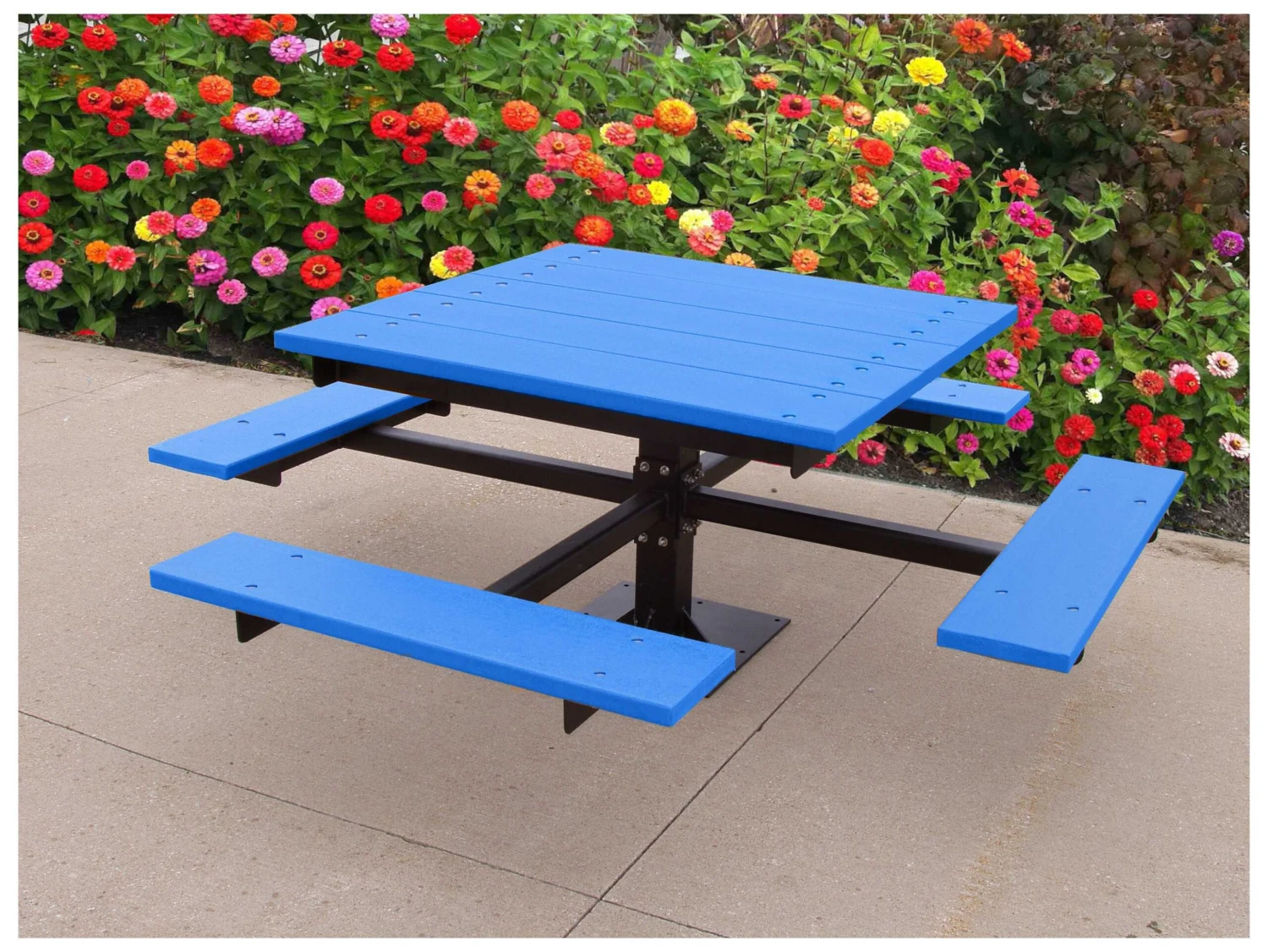 Frog Furnishings T Steel 4 Ft. 67'' Square Picnic Table 5 Frog Furnishings T Steel 4 Ft. 67'' Square Picnic Table - Image 5