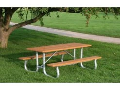 Frog Furnishings Galvanized Steel 6 Ft. 72''W X 70''D Rectangular Picnic Table 5 Frog Furnishings Galvanized Steel 6 Ft. 72''W X 70''D Rectangular Picnic Table -Patio Vibe Store JHPB6GFPIC3 zm