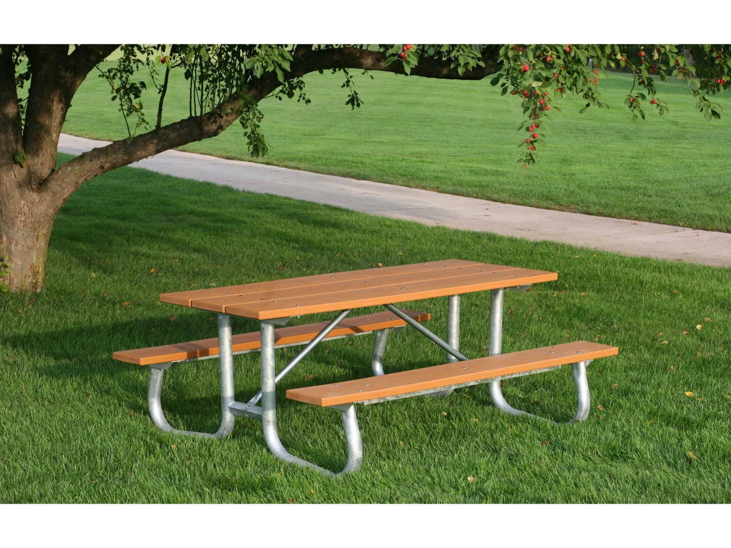 Frog Furnishings Galvanized Steel 6 Ft. 72''W X 70''D Rectangular Picnic Table 3 Frog Furnishings Galvanized Steel 6 Ft. 72''W X 70''D Rectangular Picnic Table - Image 3