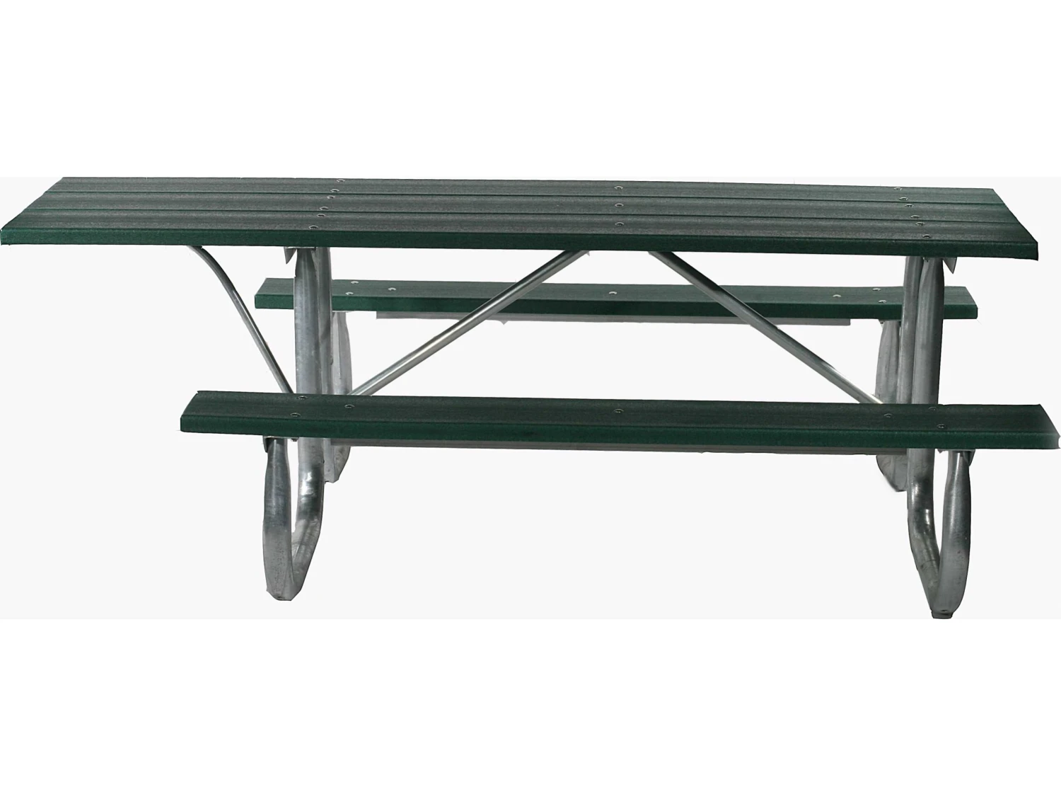 Frog Furnishings Galvanized Steel 6 Ft. 90''W X 70''D ADA Rectangular Picnic Table 2 Frog Furnishings Galvanized Steel 6 Ft. 90''W X 70''D ADA Rectangular Picnic Table - Image 2