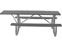 Frog Furnishings Galvanized Steel 6 Ft. 90''W X 70''D ADA Rectangular Picnic Table