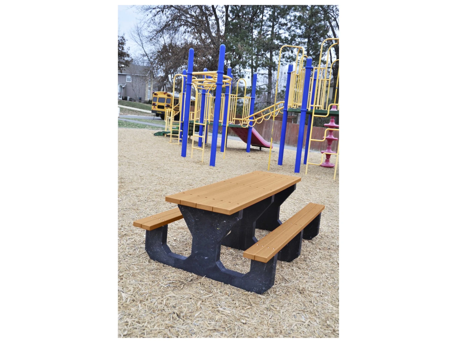 Frog Furnishings Youth Recycled Plastic 6 Ft. 72''W X 45''D Rectangular Picnic Table 2 Frog Furnishings Youth Recycled Plastic 6 Ft. 72''W X 45''D Rectangular Picnic Table - Image 2