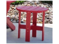 Frog Furnishings Adirondack Recycled Plastic Traditional 18'' Round End Table -Patio Vibe Store JHPBADTRAST4 zm