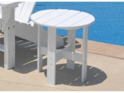 Frog Furnishings Adirondack Recycled Plastic Traditional 18'' Round End Table -Patio Vibe Store JHPBADTRAST5 zm