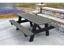 Frog Furnishings A Frame ADA Recycled Plastic 6 Ft. 96''W X 60''D Rectangular Picnic Table 7 Frog Furnishings A Frame ADA Recycled Plastic 6 Ft. 96''W X 60''D Rectangular Picnic Table -Patio Vibe Store JHPBAPIC6ADA3 zm