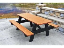 Frog Furnishings A Frame ADA Recycled Plastic 6 Ft. 96''W X 60''D Rectangular Picnic Table