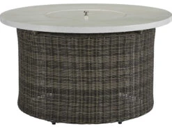 Lane Venture Oasis Ash Wicker 42'' Round Gas Fire Pit Table -Patio Vibe Store LAV19536421 zm
