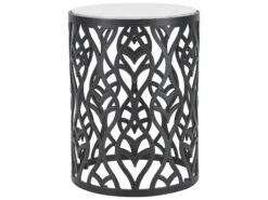 Lane Venture Hemingway Plantation Black Truffle Cast Aluminum 19'' Round Accent Table -Patio Vibe Store LAV5531241 zm