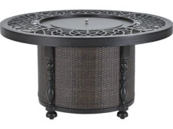 Lane Venture Hemingway Plantation Black Truffle Cast Aluminum 48'' Round Fire Pit Table -Patio Vibe Store LAV5531471 zm